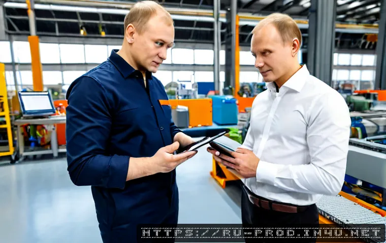 생산관리 경력직 채용 트렌드 - Photorealistic modern manufacturing plant in Russia, experienced production manager in smart busines...